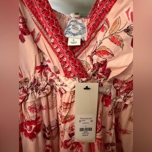 NWT Francesca's Pink & Red Floral Wrap Dress